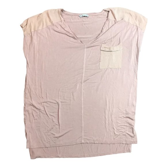Zara Basic Collection Viscose High Low Hem Tunic‎ Top Women's Size Large Mauve - Picture 1 of 10